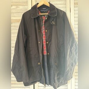 Vintage Outerwear Line Barn Coat Jacket Corduroy Collar Large Black